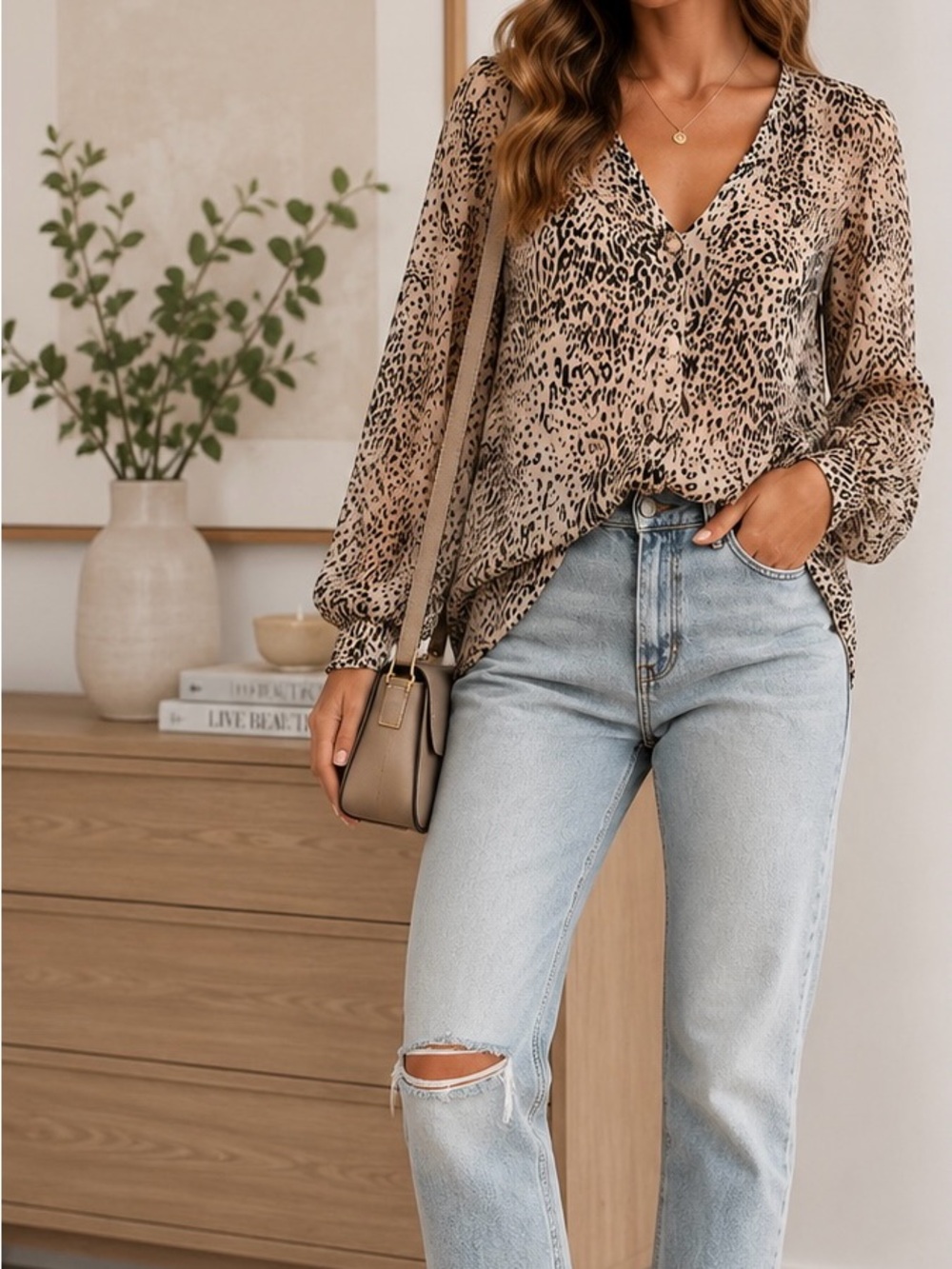 Pins and Needles | Leopard Print Blouse